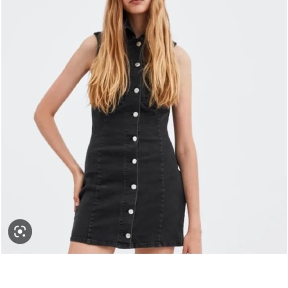 Zara Mini Jean Black Dress - Picture 4 of 4